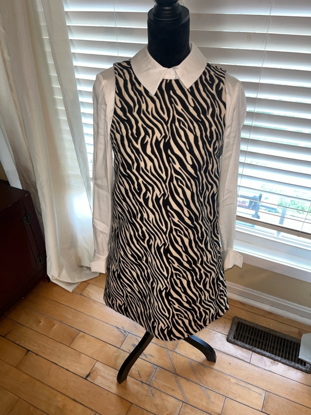 Ted Baker Black & White Zebra Print Shift Dress